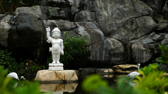 Rock flower monument statue Photo