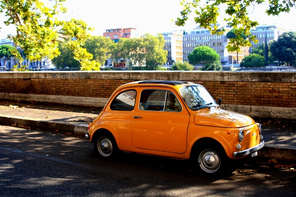 Car orange vehicle auto Photo