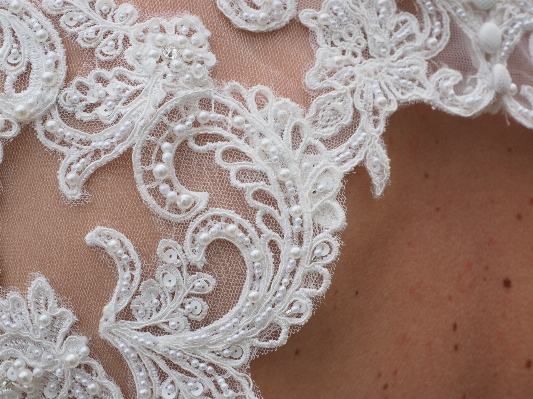 White pattern lace wedding Photo