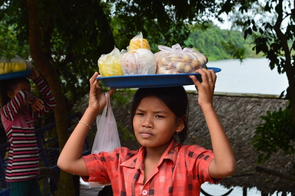 People flower child cambodia Photo