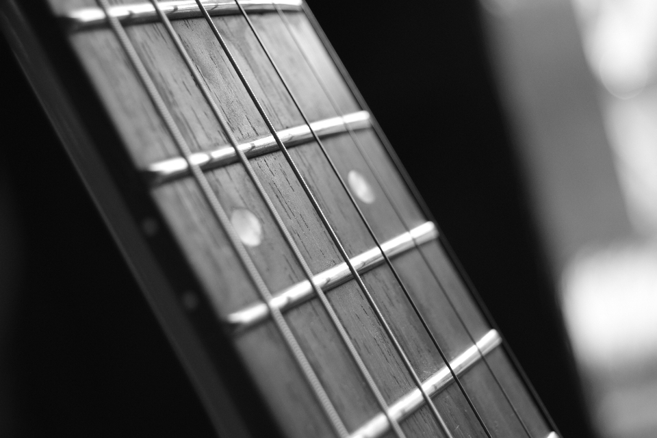 Music black and white guitar acoustic