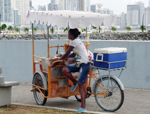 Cart tricycle bicycle cyclist Photo