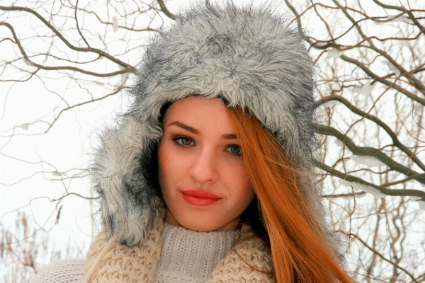 Winter girl hair fur Photo