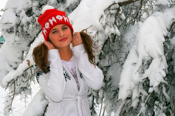 Snow cold winter girl Photo