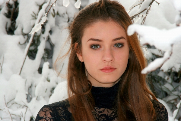 Snow winter girl woman Photo