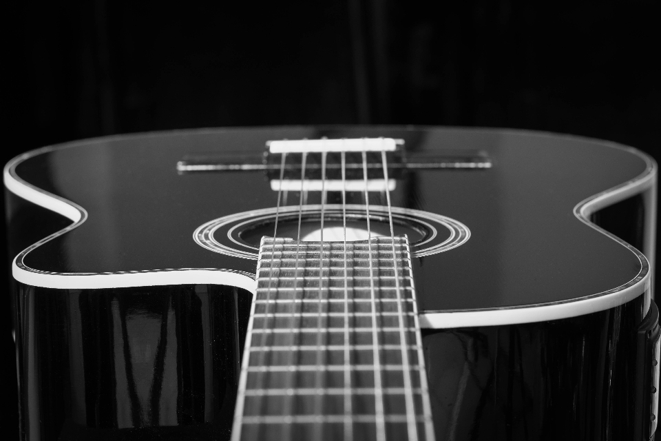 Music black and white guitar acoustic