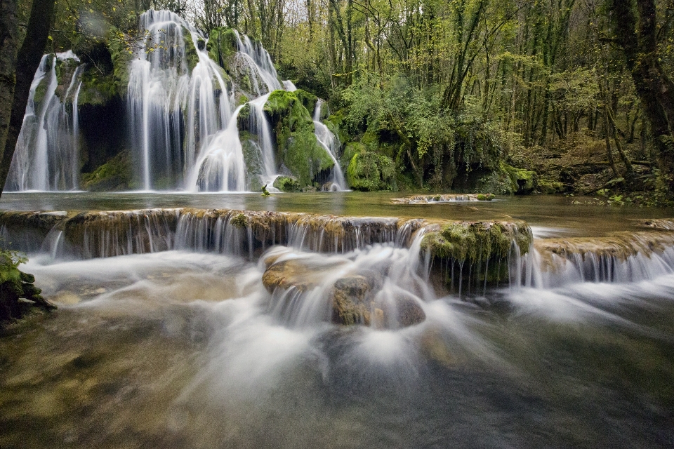 вода природа лес водопад