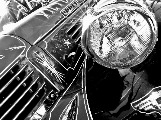 Abstract black and white car Photo