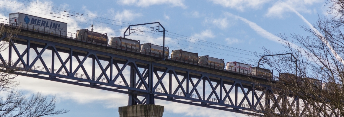 Winter track railway bridge Photo