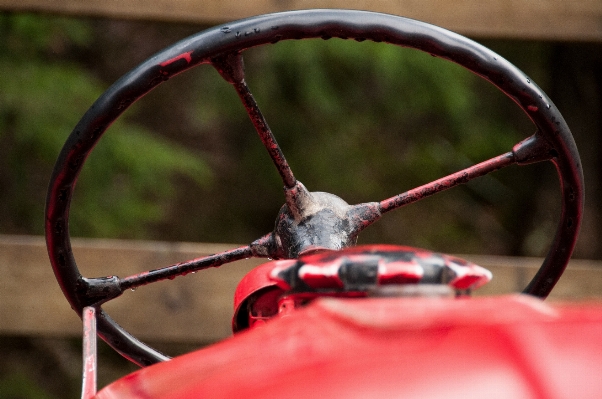 Tractor wheel bicycle red Photo