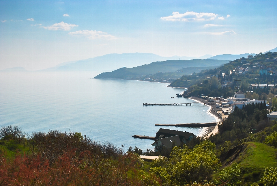 風景 海 海岸 山