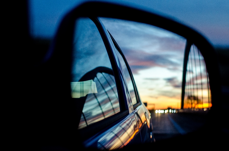 Light sky sunset road