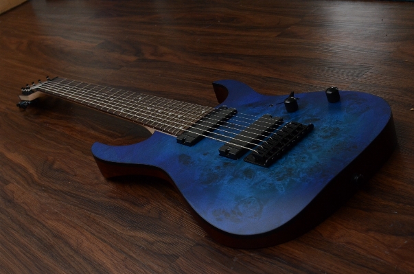 Guitar acoustic blue electric Photo