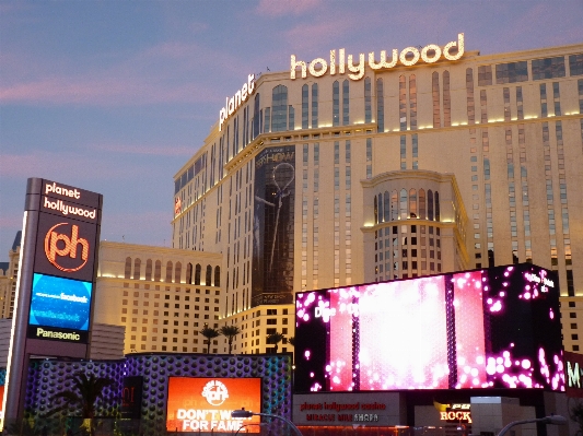 Night downtown hollywood plaza Photo