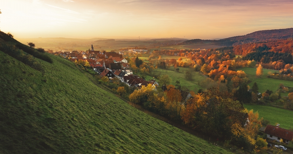 Paysage extérieur montagne coucher de soleil