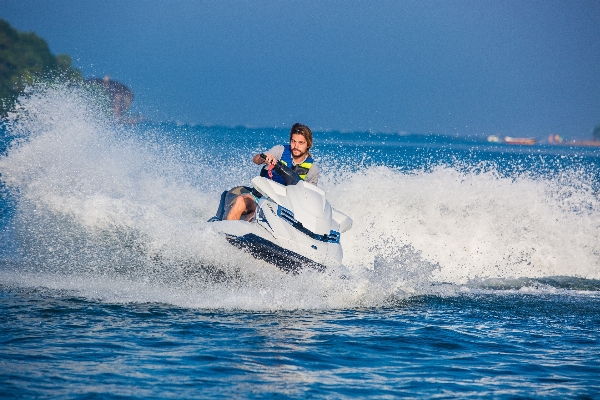 Man beach sea water Photo