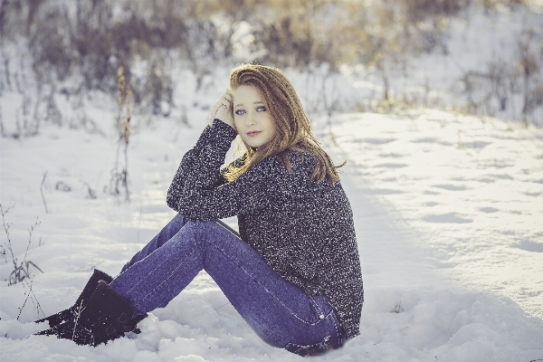 Snow winter girl woman Photo