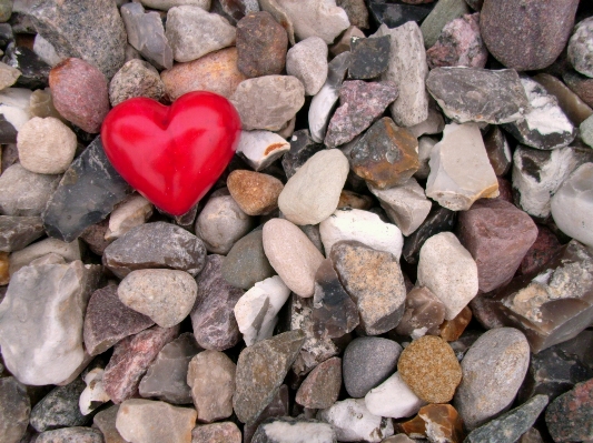 Rock heart decoration red Photo