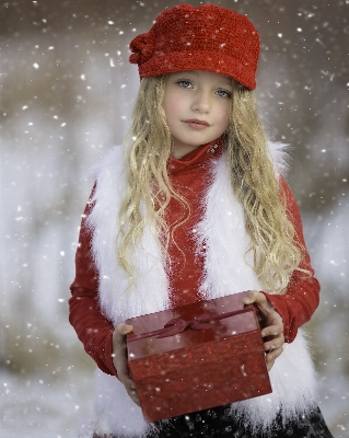 Snow cold winter girl Photo