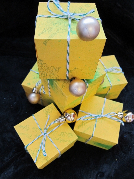 Yellow paper festive present