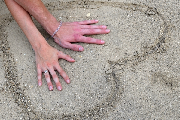 Hand beach sand travel Photo