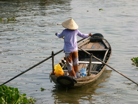 Sea water woman boat Photo