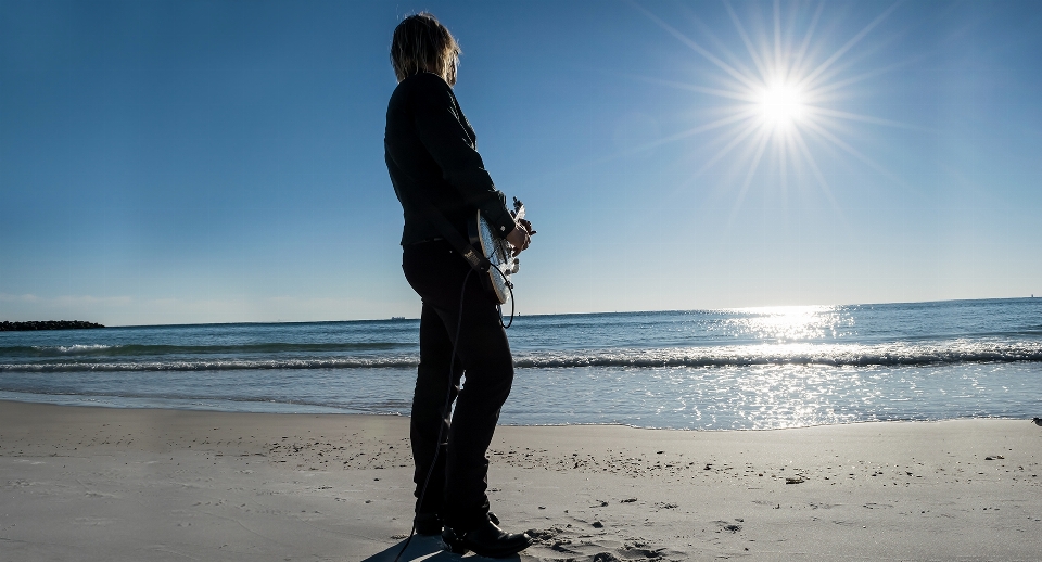 Man beach sea coast