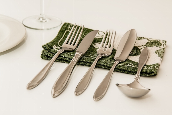 Table fork cutlery white Photo