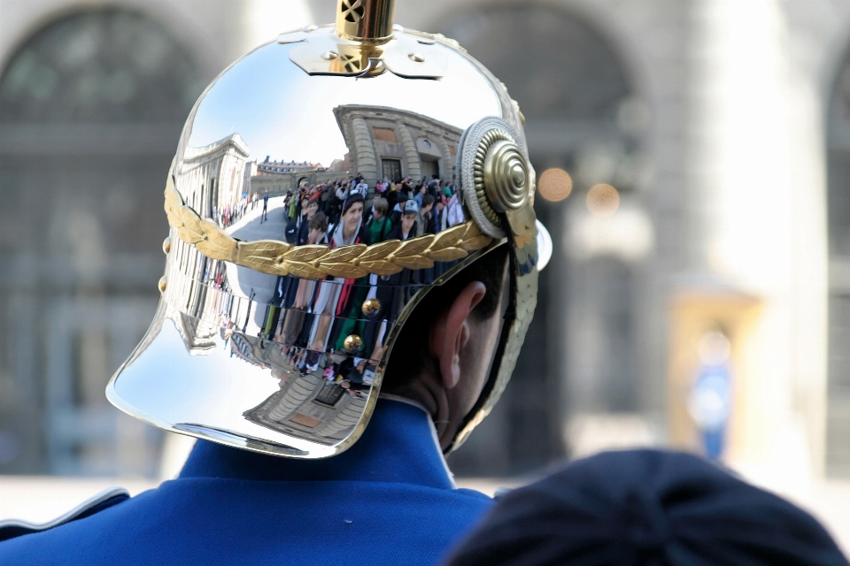 Blue clothing headgear chrome