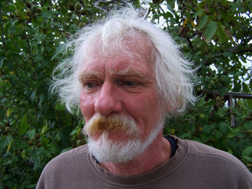 Hair flower portrait beard