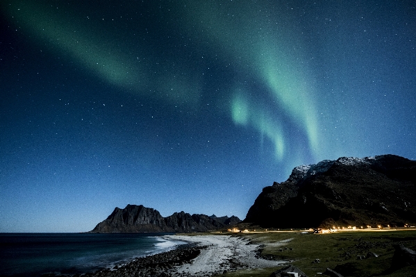 Beach winter night atmosphere Photo