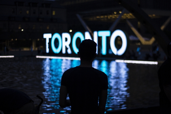 Silhouette person light night Photo