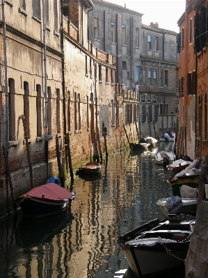 Boat bridge street town Photo