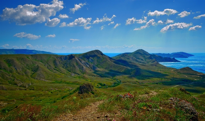 Landscape sea wilderness mountain Photo