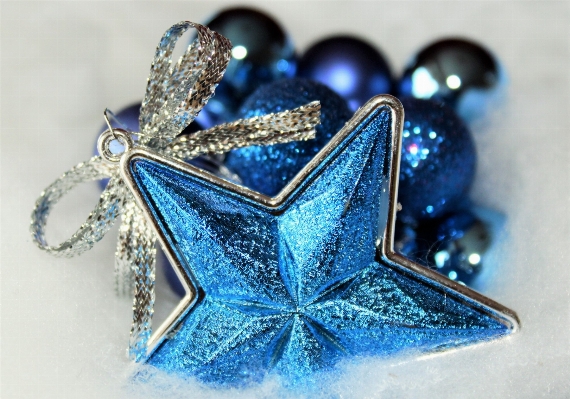 Star decoration blue christmas Photo