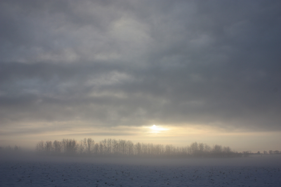 Nature horizon neige hiver