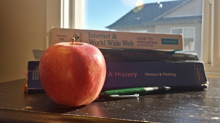 Apple book pencil plant Photo