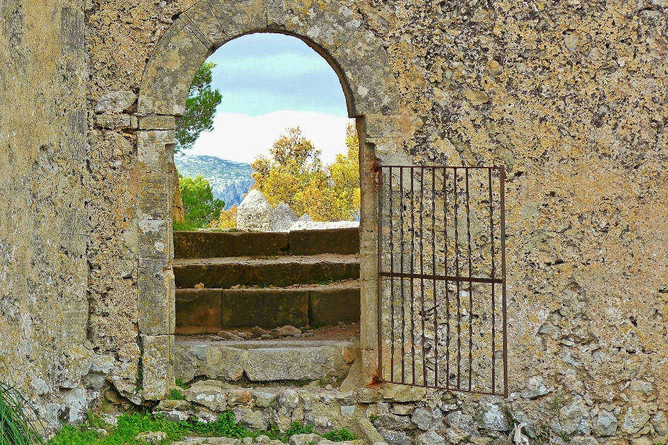 Rock architecture antique window