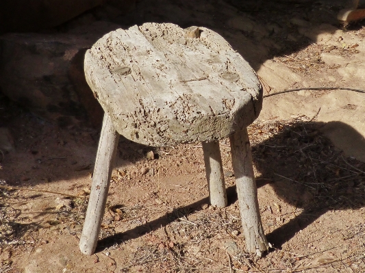 Wood stool old rustic Photo