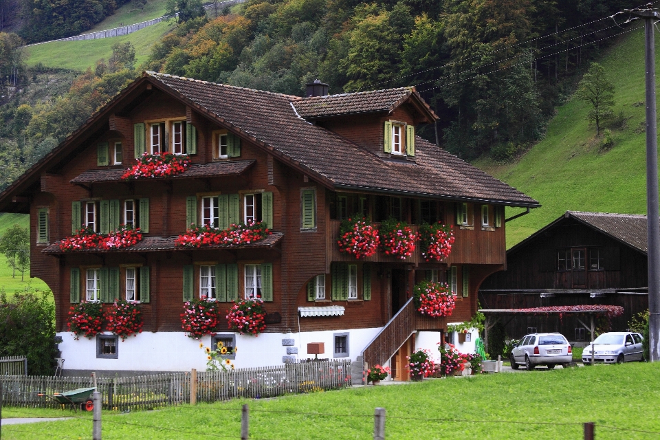 Paisaje granja casa edificio