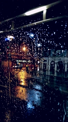 Light night rain window Photo