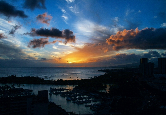 Sea ocean horizon cloud Photo