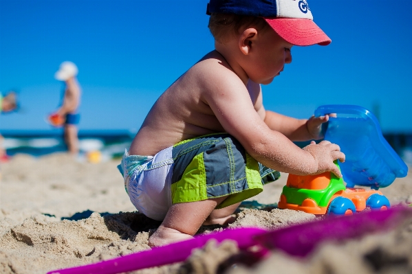 Man beach sea sand Photo