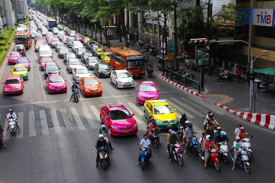 Pedestrian traffic city tourist