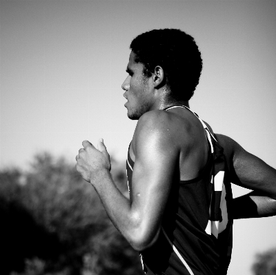 Man outdoor person black and white Photo