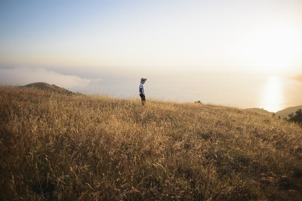 Man landscape sea coast Photo