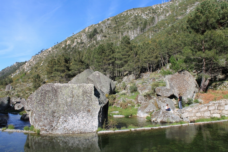 Naturaleza rock montaña lago