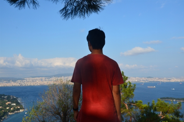 Man landscape sea coast Photo