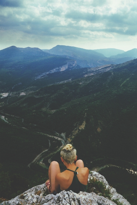 Rock wilderness walking person