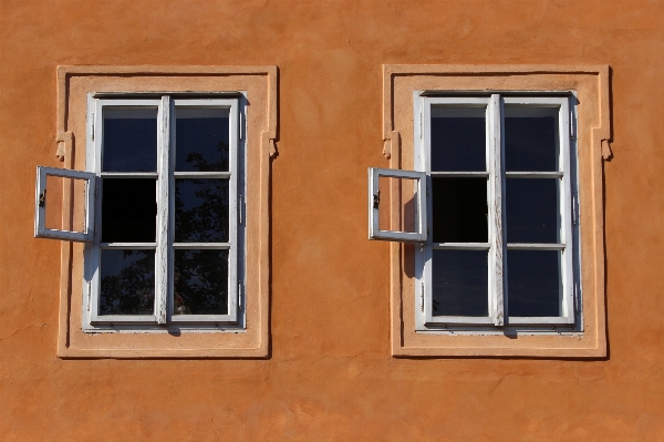 Wood house window glass Photo